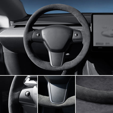 Tesla Alcantara Hand Stitch Cubierta del volante – TESLAUNCH