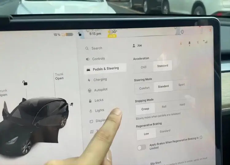 Tesla steering wheel adjustment settings