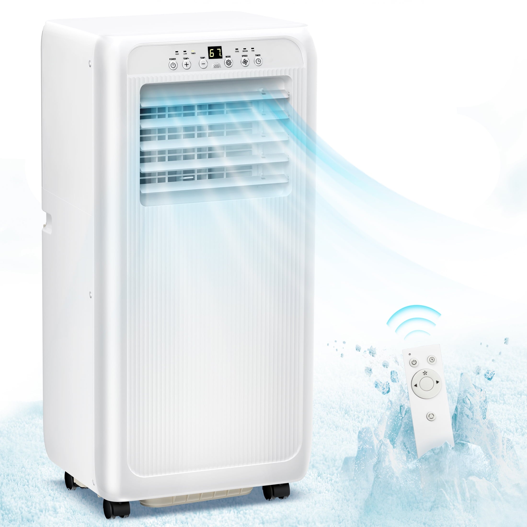 Auseo 5000BTU (8000 BTU ASHRAE) Portable Air Conditioner, 250 sq.ft 3 in 1 AC with 24-Hour Timer, Suitable for Families
