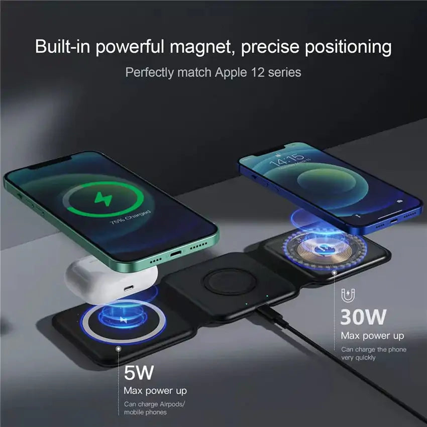 The Ultimate 3-in-1 Foldable Wireless Charging Pad