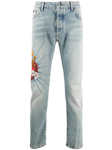 Palm Angels sacred heart pattern jeans
