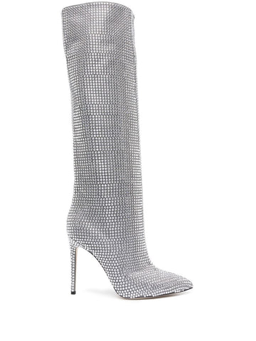 Paris Texas Holly crystal-embellished knee boots