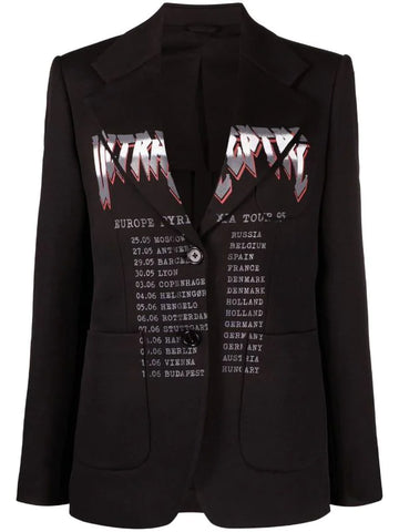 Raf Simons graphic-print single-breasted blazer