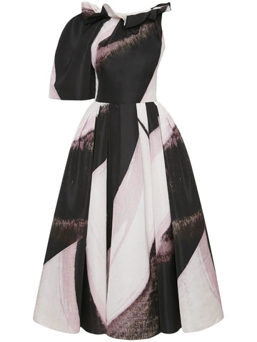 Alexander McQueen Graphic Brushstroke one-sleeve dress