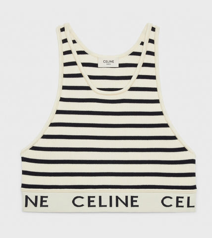 CELINE MESH SPORTS BRA CREAM / NAVY