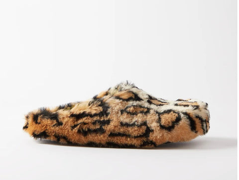 MARNI Leopard-print faux-shearling