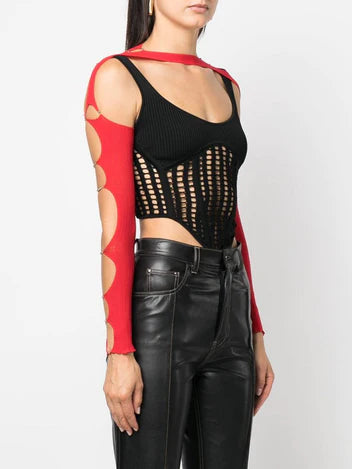  RUI RUI CUT-OUT SLEEVE TOP