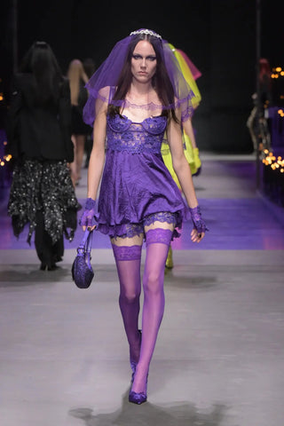 VERSACE LILAC NIGHT DRESS SPRING 2023 LOOK 51/57