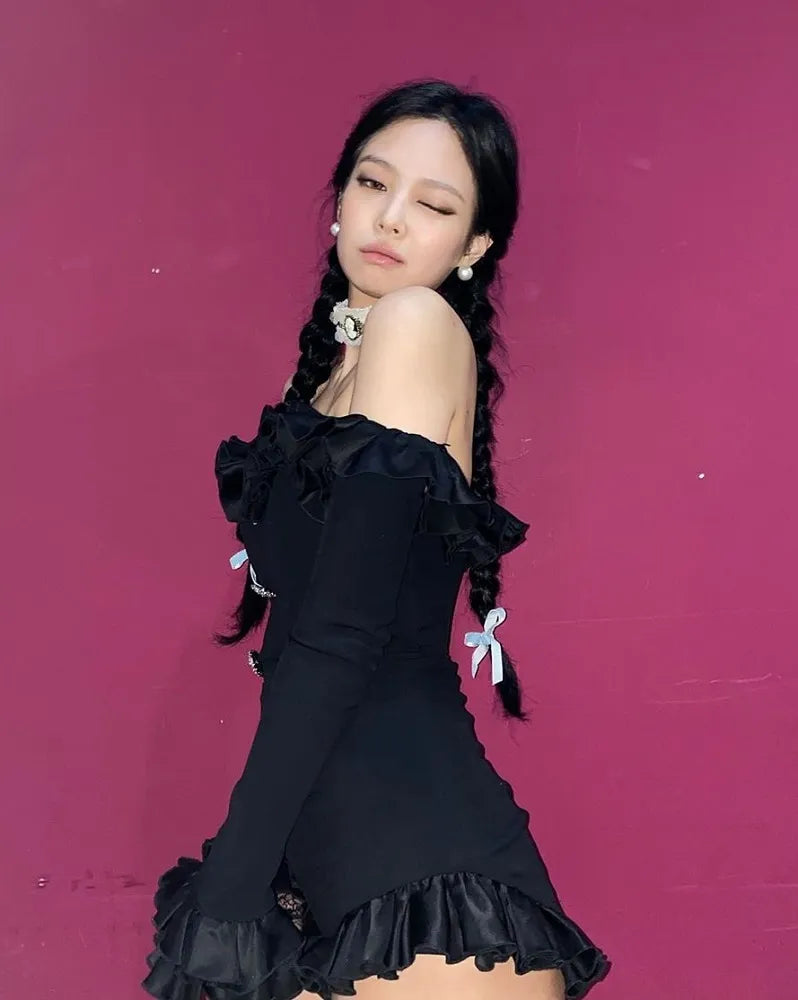 Beige Plaid Camisole Crop Top  Jennie - BlackPink - Fashion Chingu
