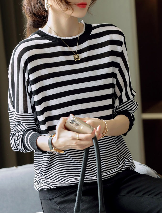 BTS Jimin-Inspired Black Stripes Oversized Long Sleeve Shirt – unnielooks