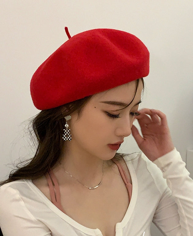 wool red beret