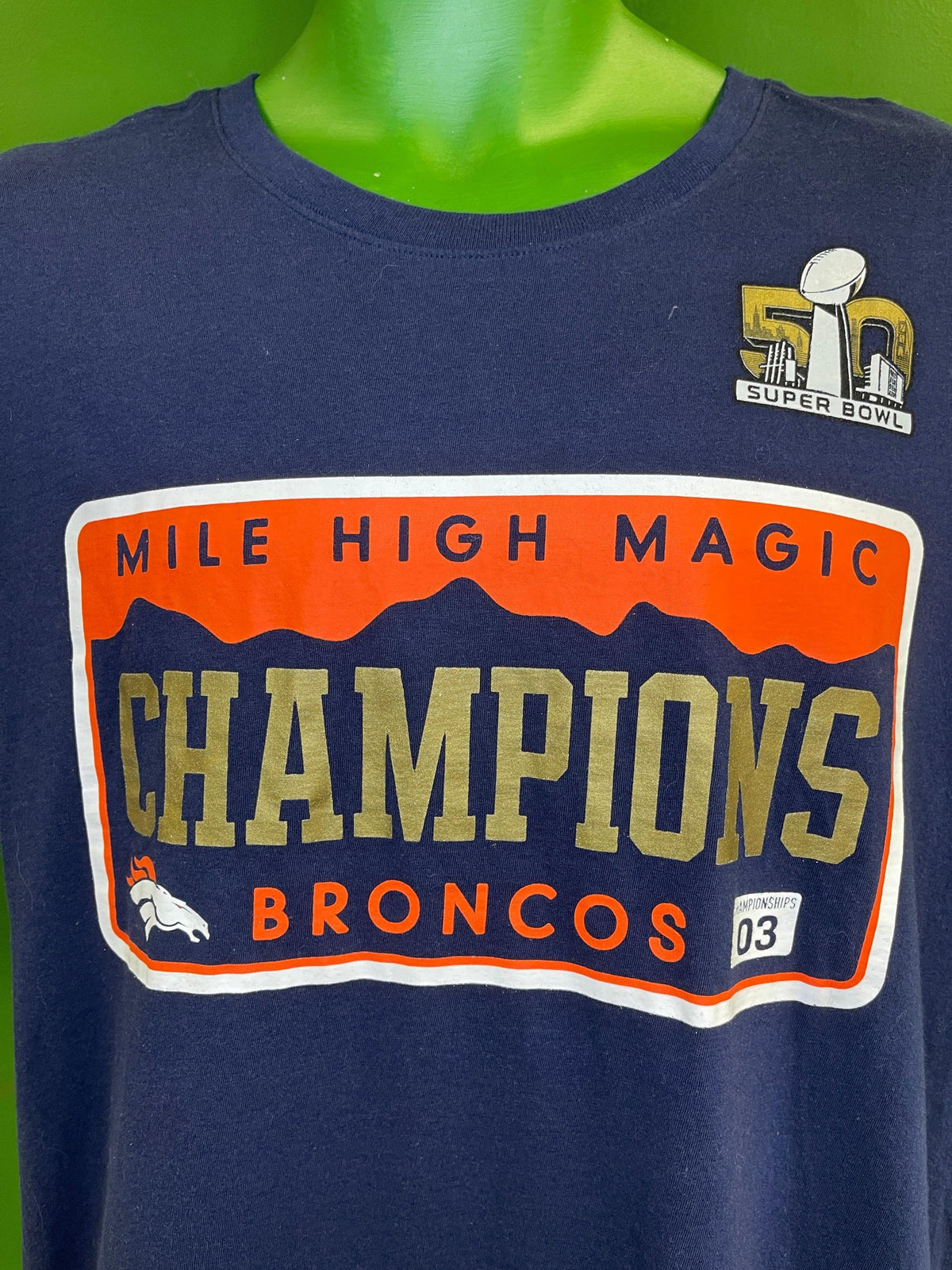 DENVER BRONCOS SUPER BOWL 50 CHAMPIONS T SHIRT SMALL