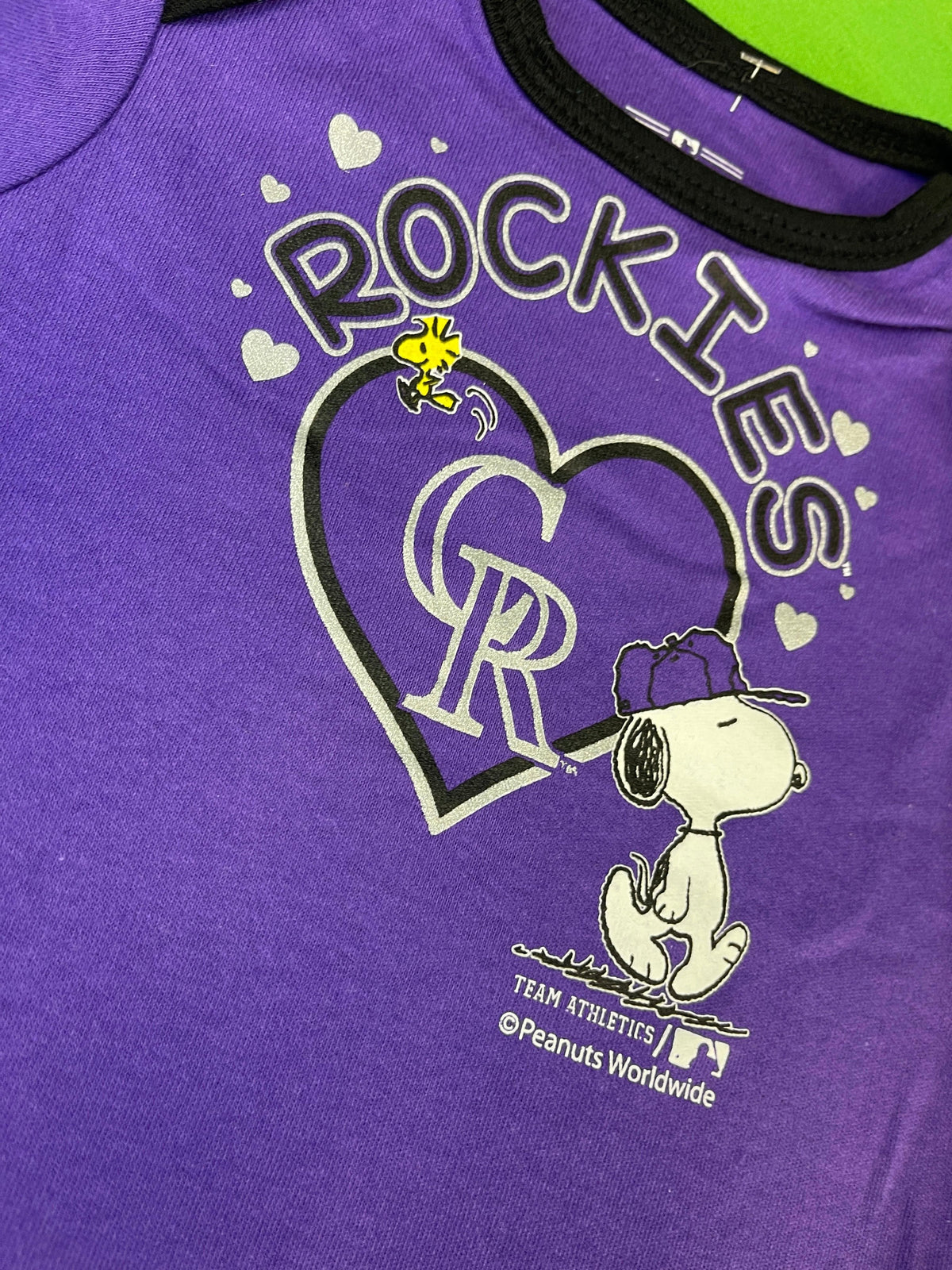 Vintage Purple Snoopy Colorado Rockies Baseball T-Shirt by