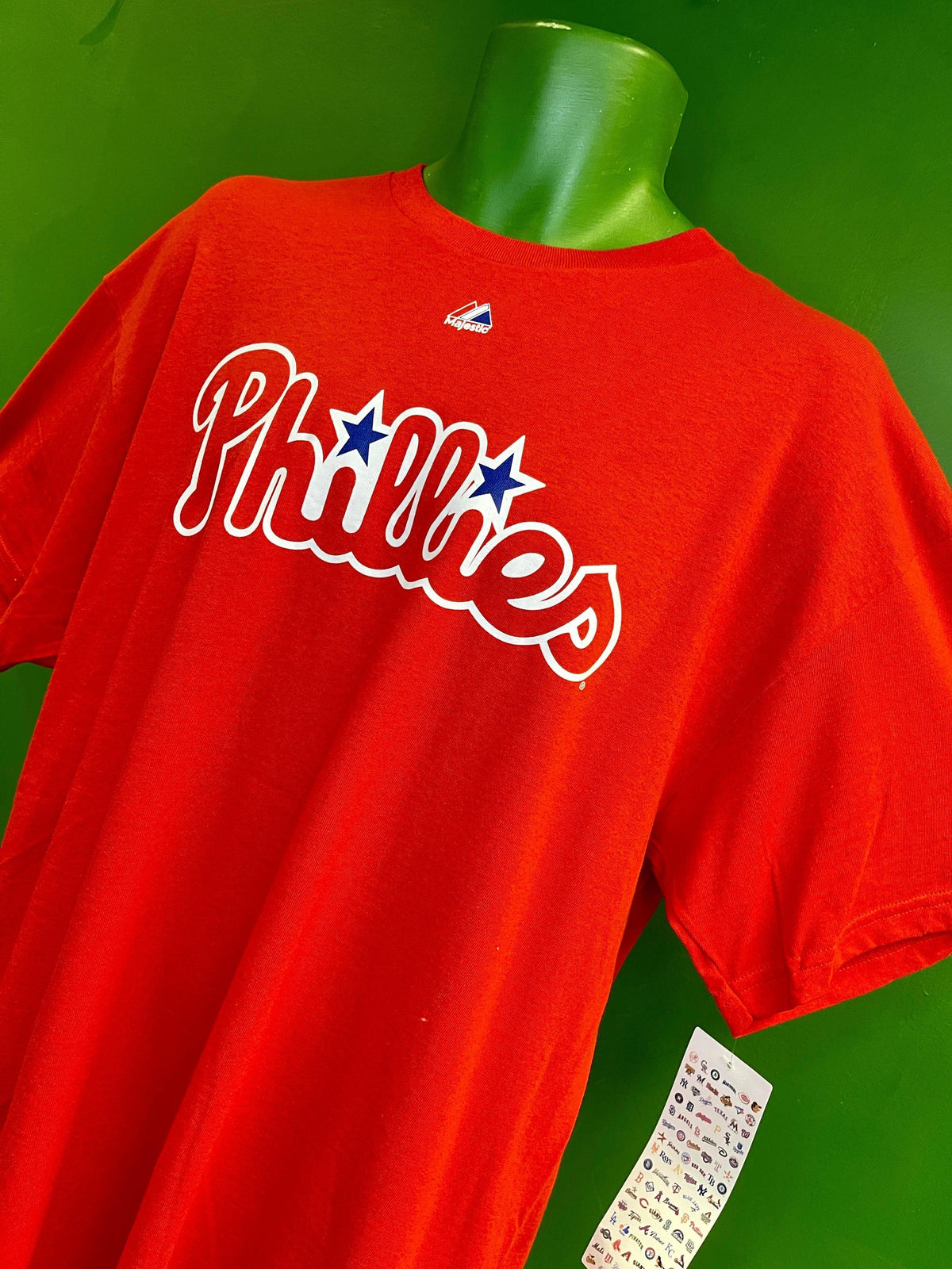  Majestic Philadelphia Phillies Red Wordmark T-Shirt