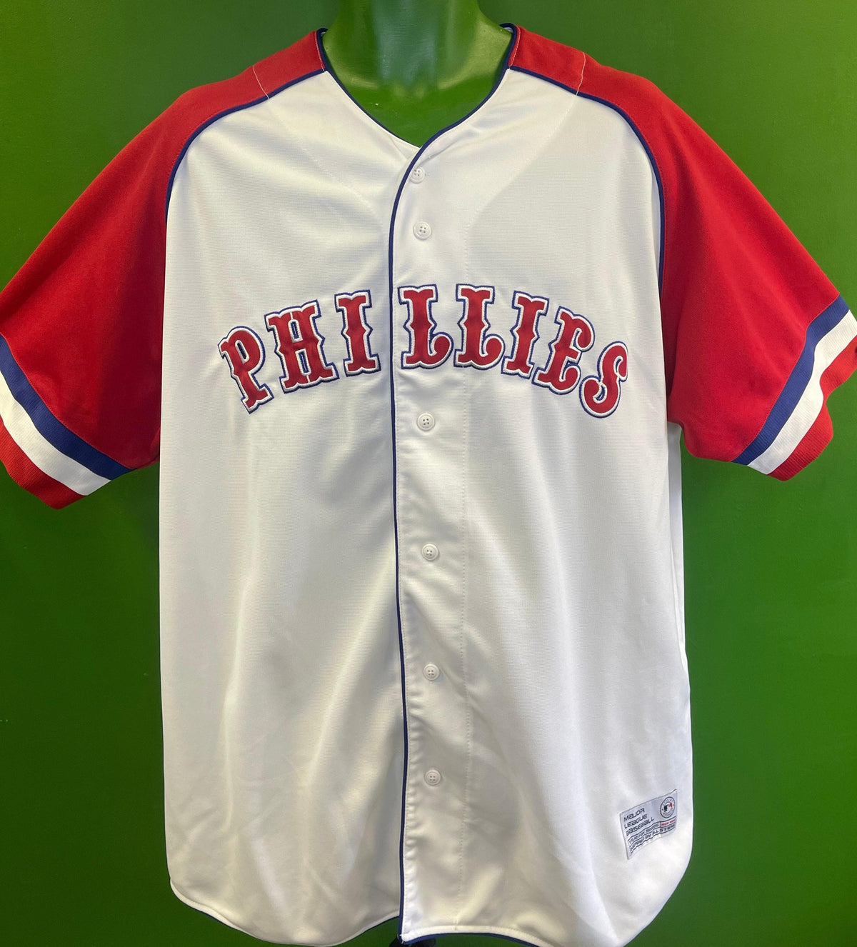 Philadelphia Phillies Jersey Mens Large Red Embroidered True Fan MLB  Baseball