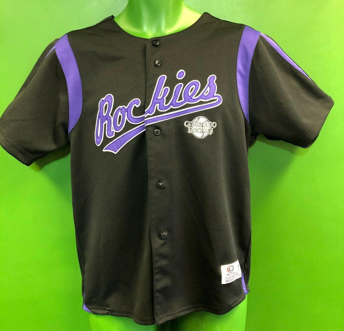 MLB Colorado Rockies Baseball Jersey Youth Size Medium (12) Button Up Shirt