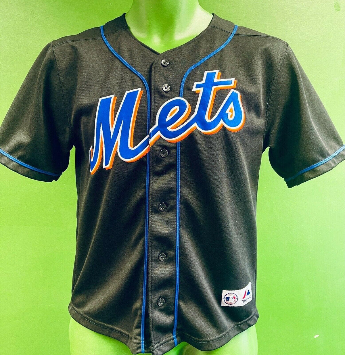 Majestic Youth New York Mets Baseball Henley Jersey India