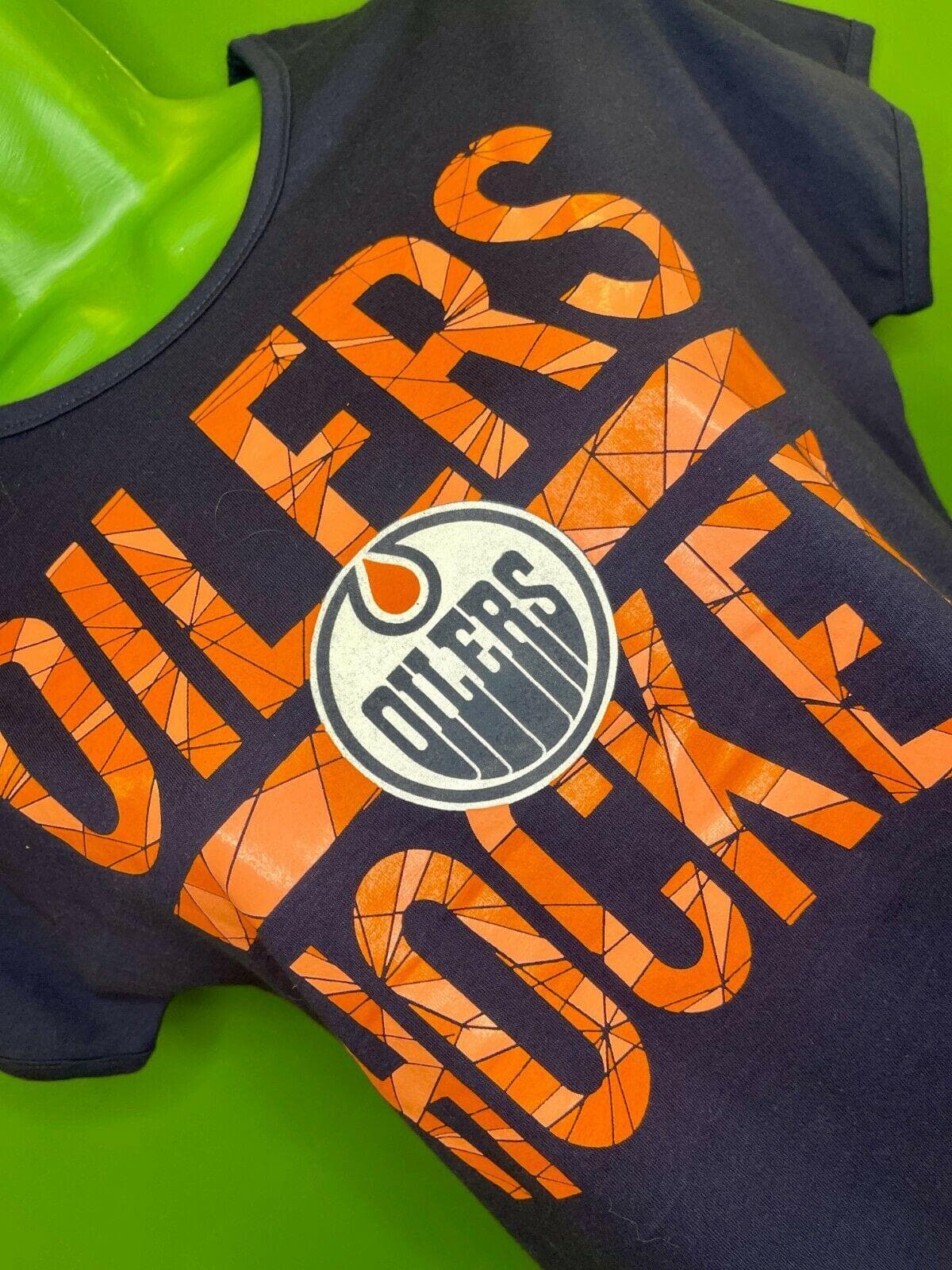 NHL Edmonton Oilers Orange Girls' T-Shirt Youth Medium 10-12 New w/Defect