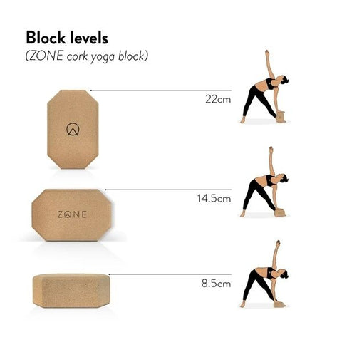 Zone yoga cork block height settings