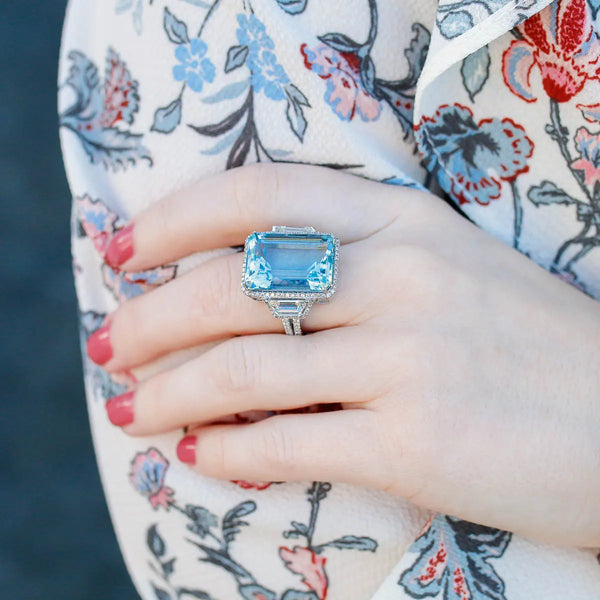 Blue gemstone ring