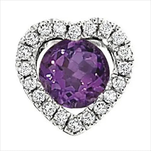 Purple gemstone heart pin