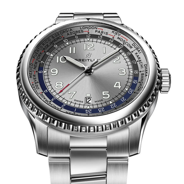 Mens Breitling silver watch