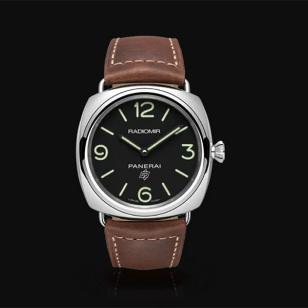 Mens Panerai watch with brown strap