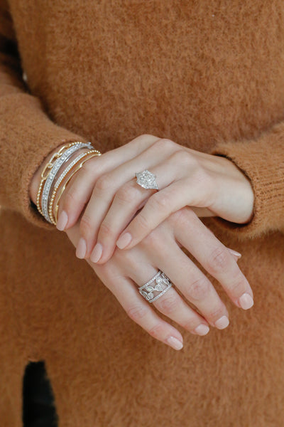 Diamond rings and diamond bracelets
