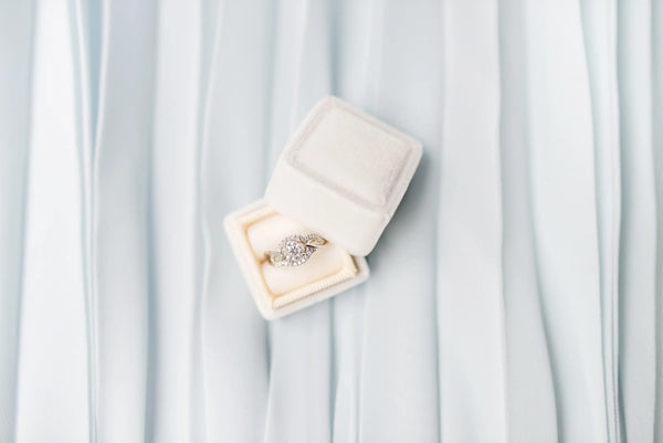 Diamond ring in a white box