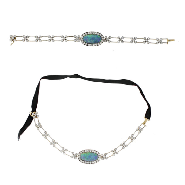 Opal and diamond bracelet