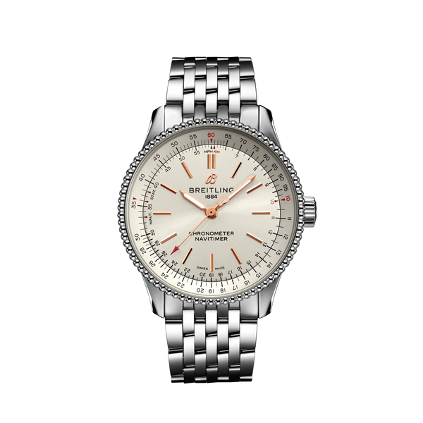 Mens silver Breitling watch