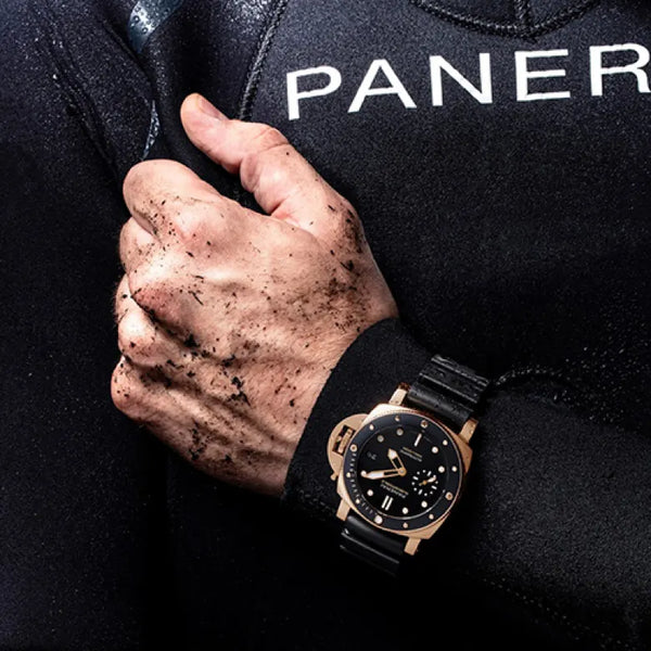 Black and gold Panerai watch