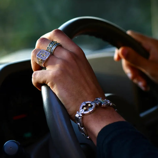 Mens rings and bracelets