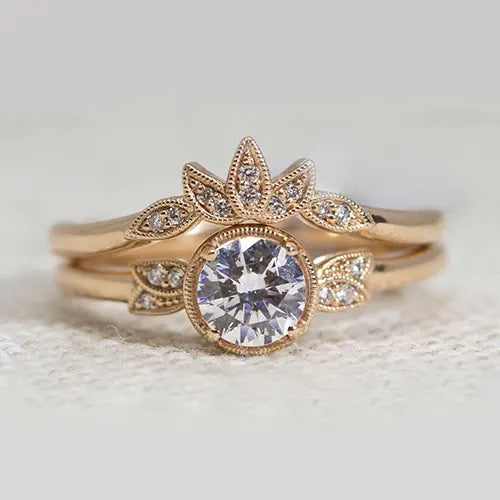 Gold and diamond ring