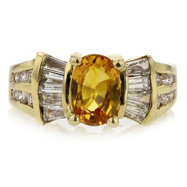 yellow and sapphire ring