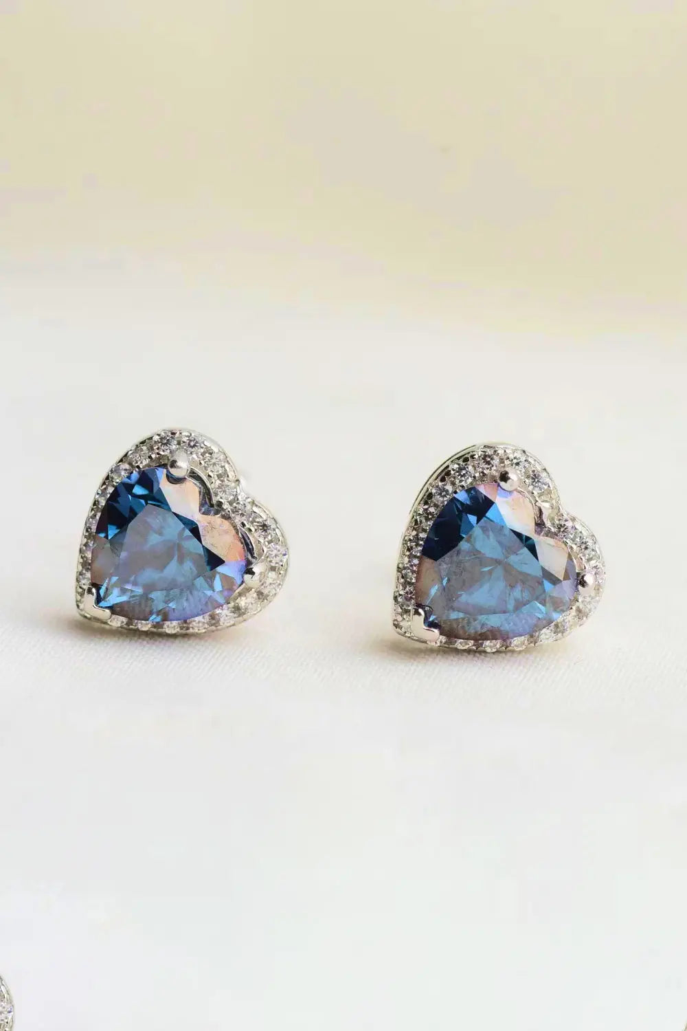 4 Carat Moissanite Heart-Shaped Stud Earrings - GlossiChic Collection