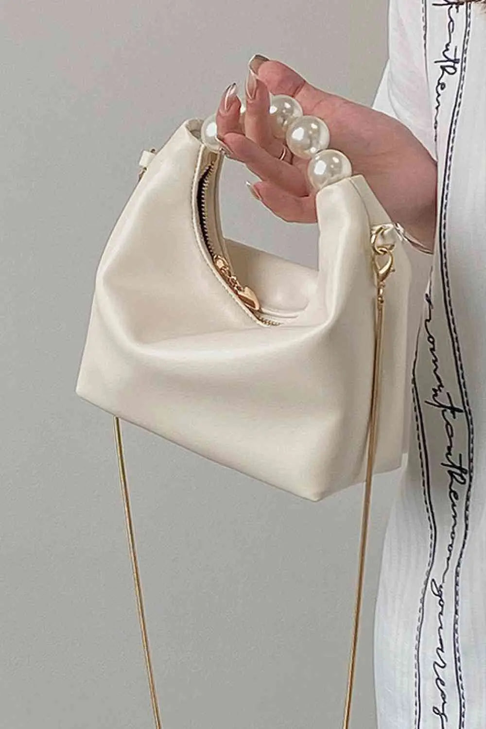 Adored PU Leather Pearl Handbag GlossiChic Collection