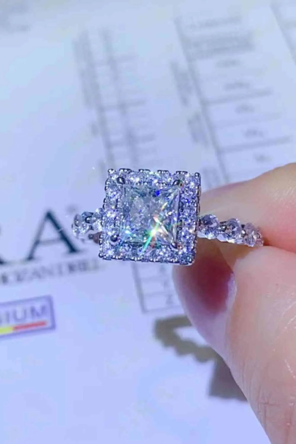 1 Carat Moissanite Square Ring - GlossiChic Collection