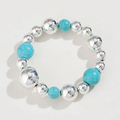 Artificial Turquoise Alloy Beaded Bracelet - GlossiChic Collection