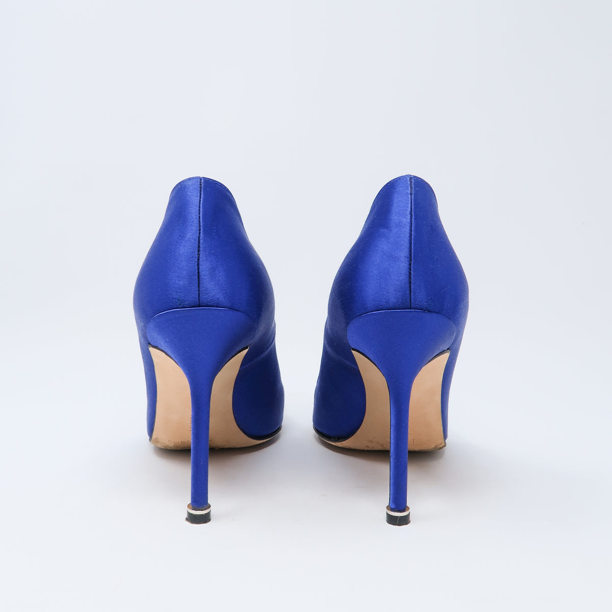 Manolo Blahnik Blue Satin Hangisi Heels | Luxury Finds Consignment