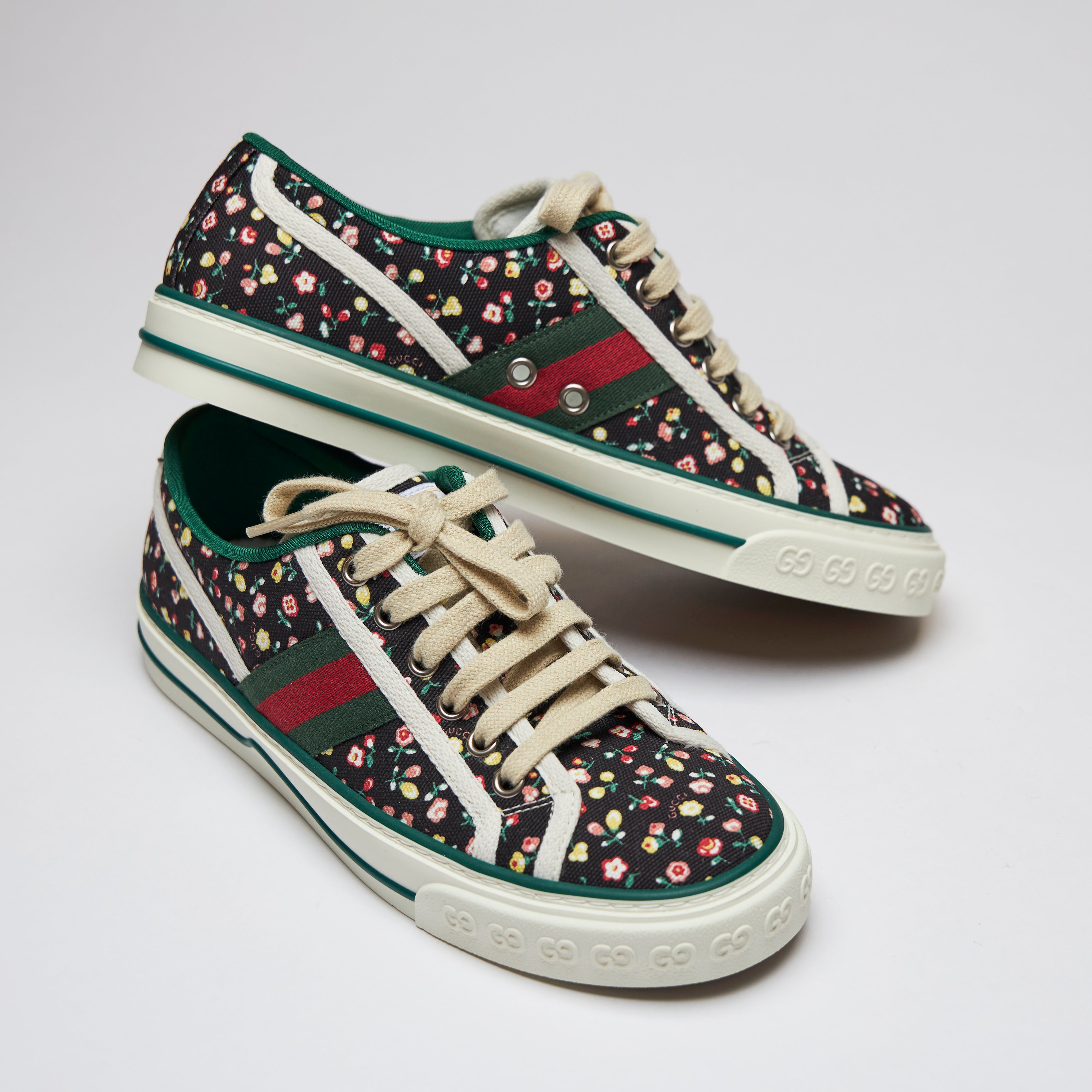 Gucci Floral Canvas Sneakers | Luxury Finds Consignment