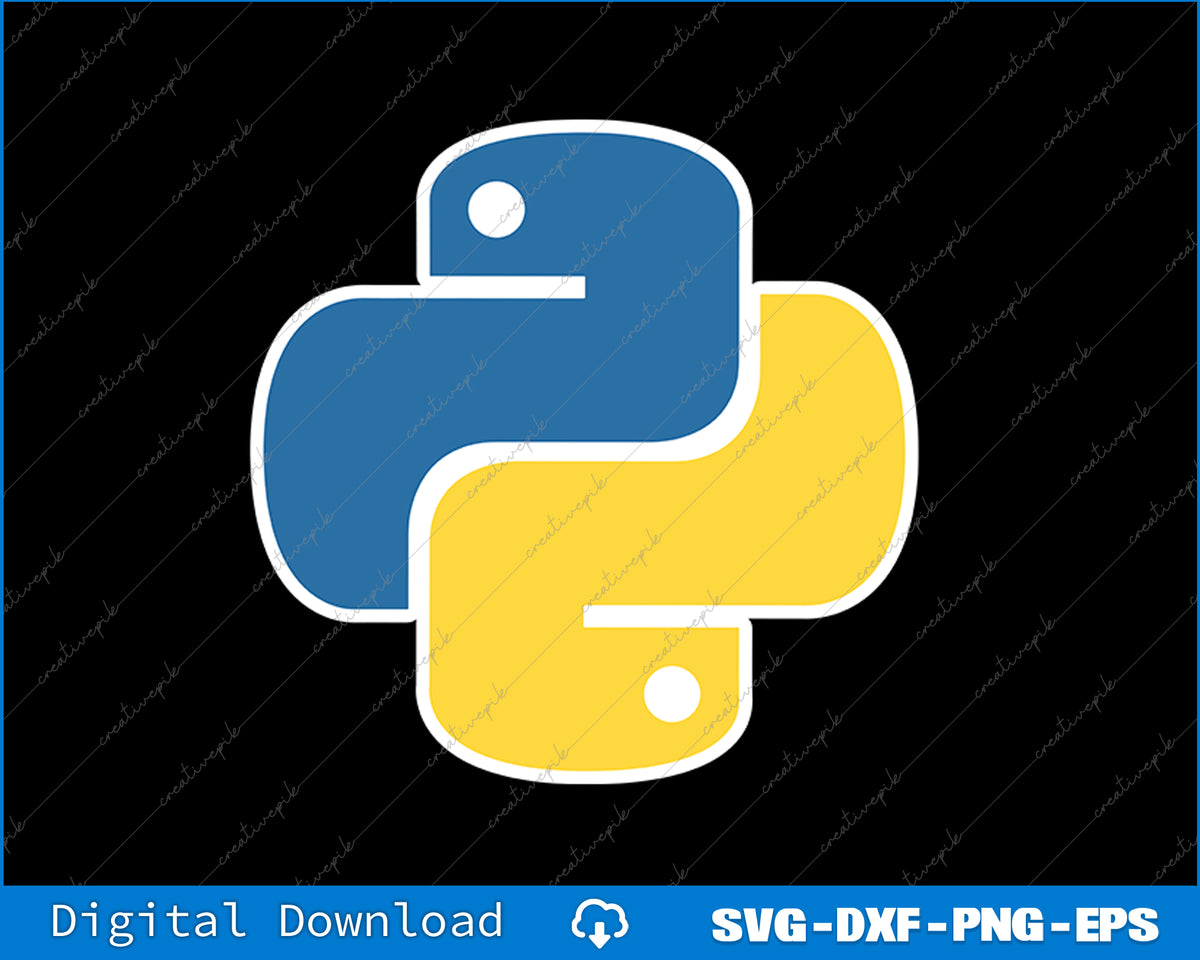 Python Programming Language, Software Code Computer Science SVG Printable File