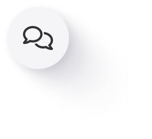 Chat icon with two overlapping speech bubbles.