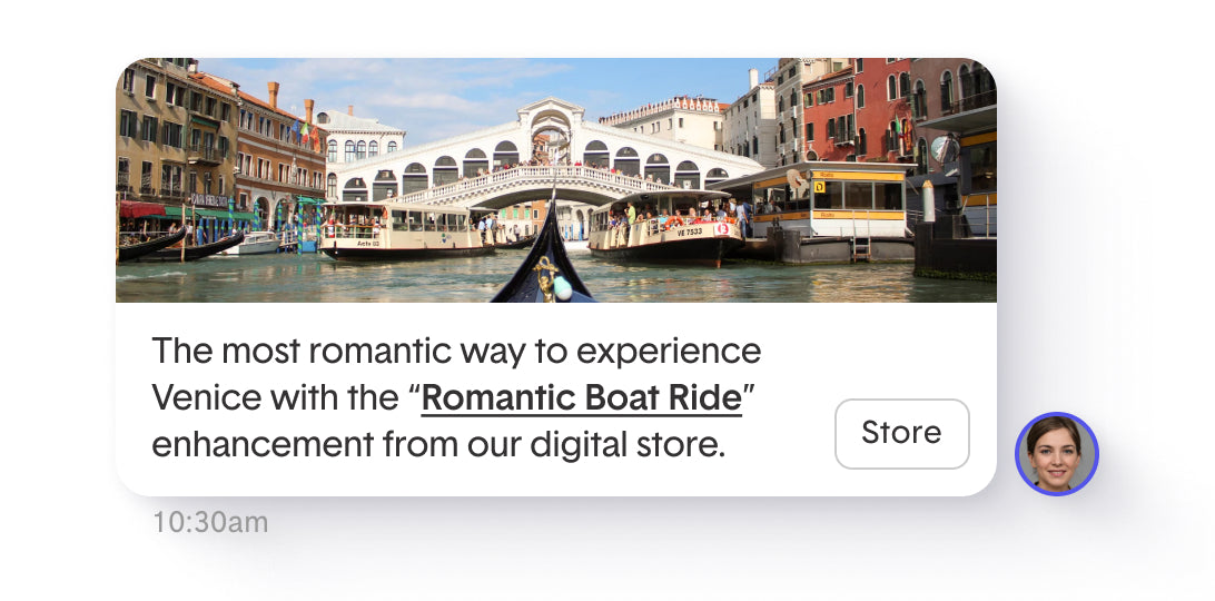 Venice Grand Canal with gondola and boats near Rialto Bridge under sunny sky.