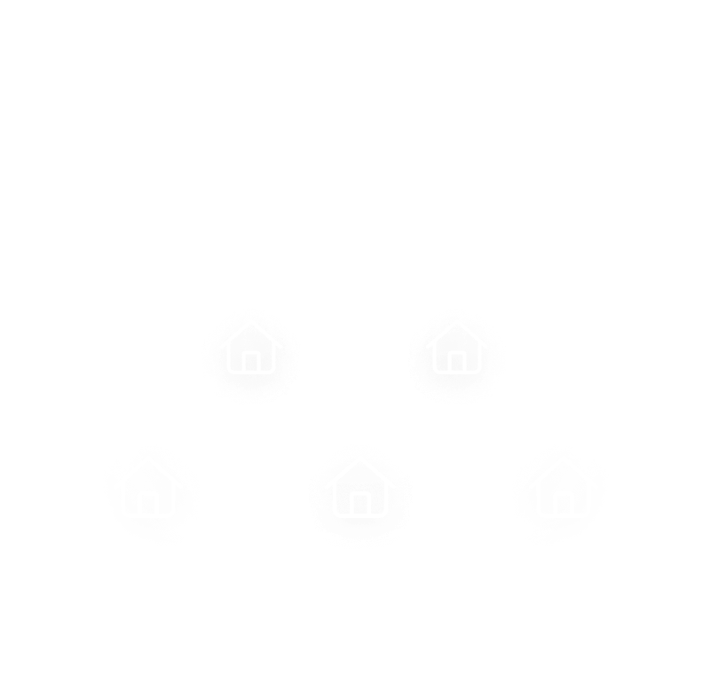 House icons arranged in a pyramid-like structure.