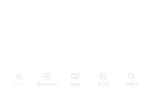 Mobile app interface with icons for Home, Directory, Map, Store, and Offers at the bottom.