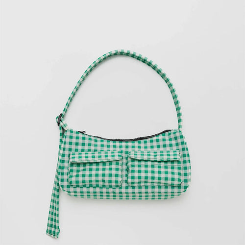 Baggu Cargo Shoulder Bag - Green Gingham