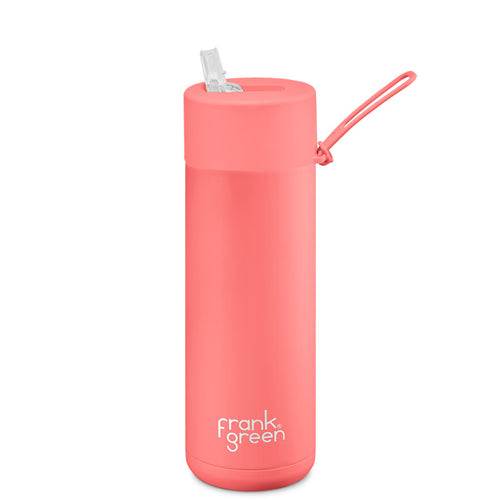 Frank Green Ceramic Reusable Bottle (595ml) Straw Lid Sweet Peach