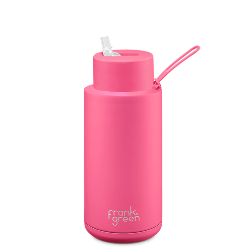 Frank Green NEON Ceramic Reusable Bottle (1 litre) Pink