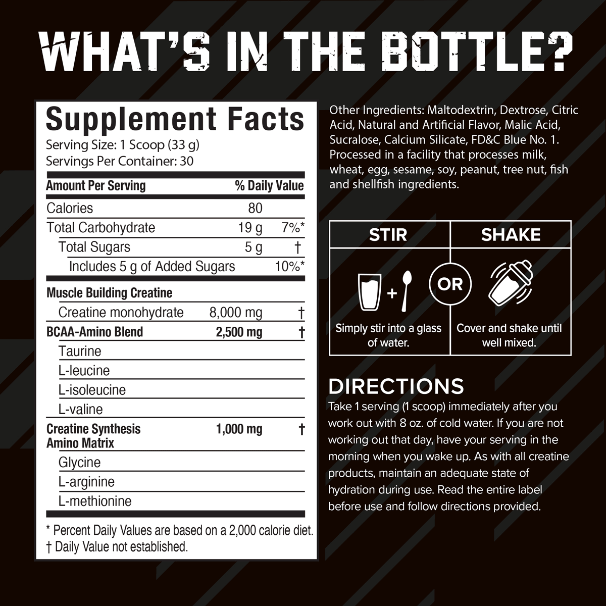 Supplement Facts: Creatine X3 Icy Snow Cone